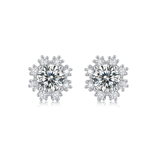 [TW] [#Link 60] Snowflake Shape 0.5 Carat S925 Sterling Silver Moissanite Earring