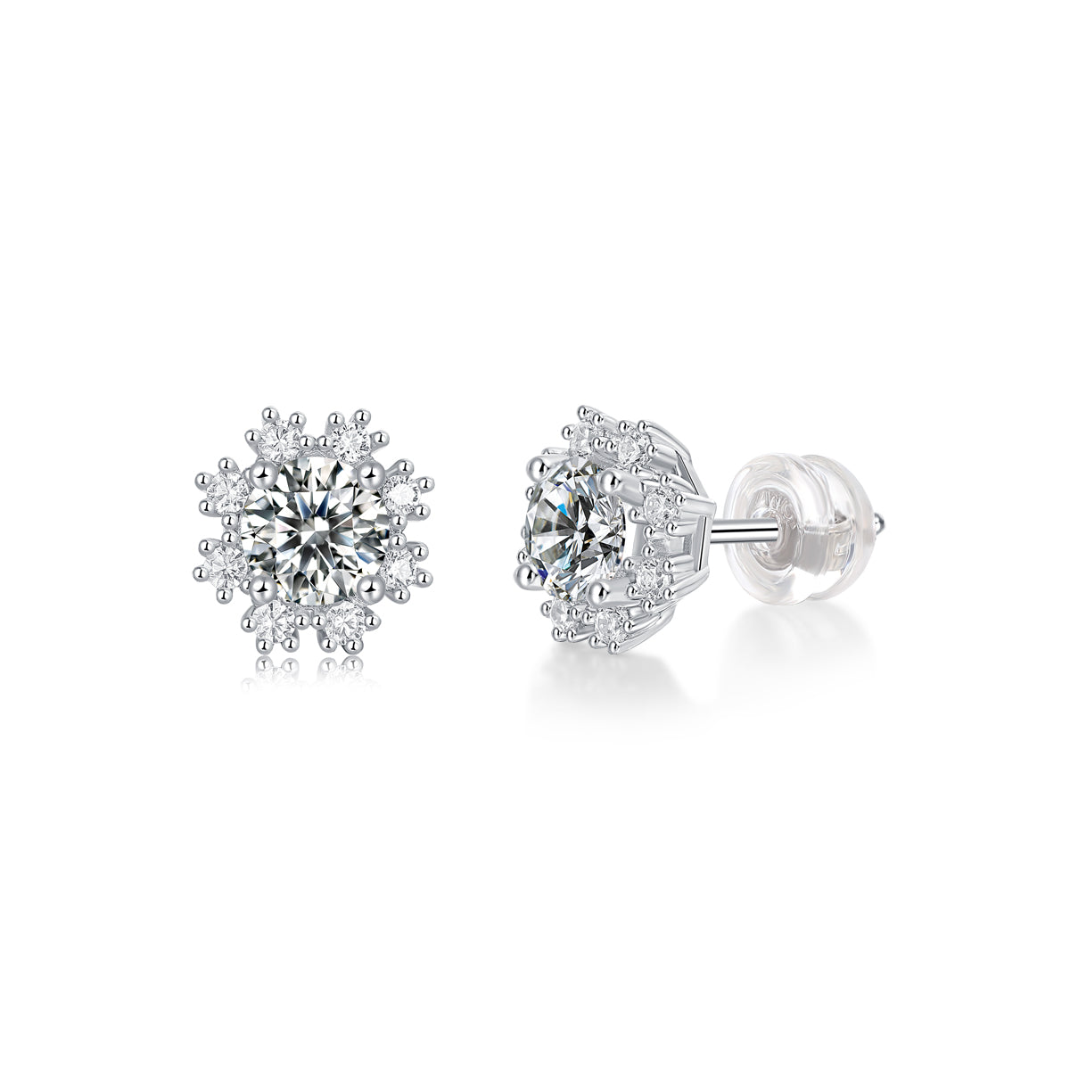 [TW] [#Link 60] Snowflake Shape 0.5 Carat S925 Sterling Silver Moissanite Earring