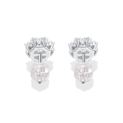 [TW] [#Link 60] Snowflake Shape 0.5 Carat S925 Sterling Silver Moissanite Earring