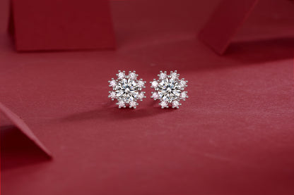 [TW] [#Link 60] Snowflake Shape 0.5 Carat S925 Sterling Silver Moissanite Earring