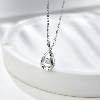 [TW] [#Link 72] Heart Drop Shape 0.3 Carat S925 Sterling Silver Mossanite Necklace