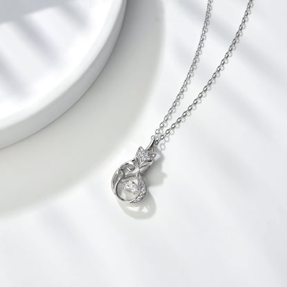 [TW] [#Link 52] Fox Shape 0.4 Carat S925 Sterling Silver Mossanite Necklace