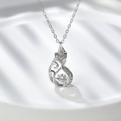 [TW] [#Link 52] Fox Shape 0.4 Carat S925 Sterling Silver Mossanite Necklace