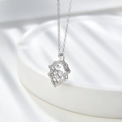 [TW] [#Link 56] Leaf Shape 0.5 Carat S925 Sterling Silver Mossanite Necklace