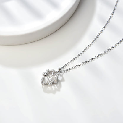 [TW] [#Link 56] Leaf Shape 0.5 Carat S925 Sterling Silver Mossanite Necklace