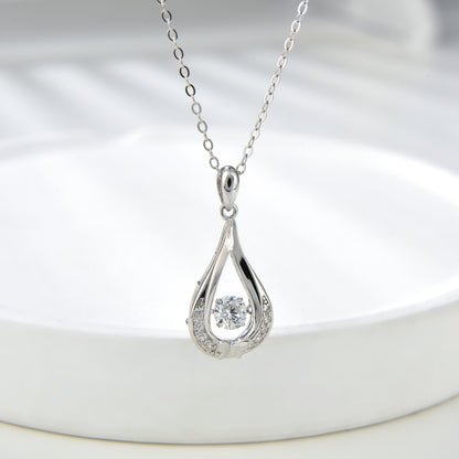 [TW] [#Link 71] Water Drop Shape 0.4 Carat S925 Sterling Silver Mossanite Necklace