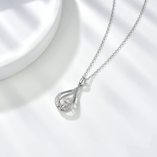 [TW] [#Link 71] Water Drop Shape 0.4 Carat S925 Sterling Silver Mossanite Necklace