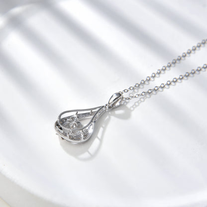 [TW] [#Link 71] Water Drop Shape 0.4 Carat S925 Sterling Silver Mossanite Necklace