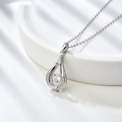 [TW] [#Link 71] Water Drop Shape 0.4 Carat S925 Sterling Silver Mossanite Necklace