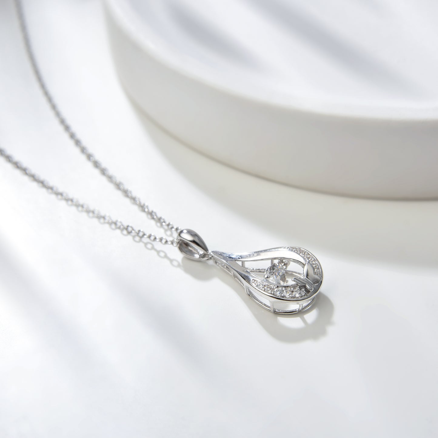 [TW] [#Link 71] Water Drop Shape 0.4 Carat S925 Sterling Silver Mossanite Necklace