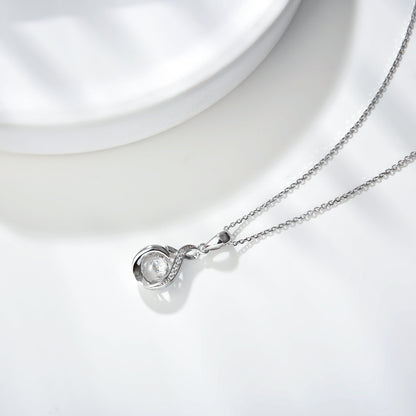 [TW] [#Link 69] Moebius Shape 0.4 Carat S925 Sterling Silver Mossanite Necklace