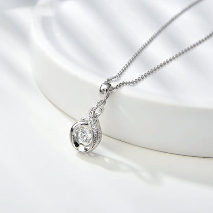 [TW] [#Link 69] Moebius Shape 0.4 Carat S925 Sterling Silver Mossanite Necklace