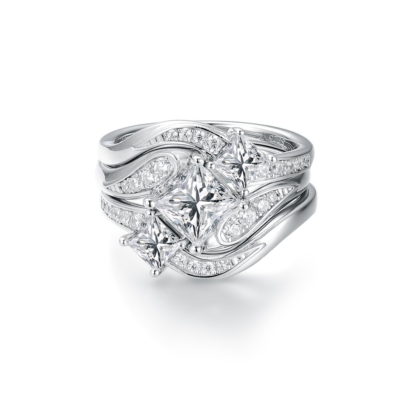 [TW] [#Link 04] Wave Shape S925 Sterling Silver Moissanite Ring