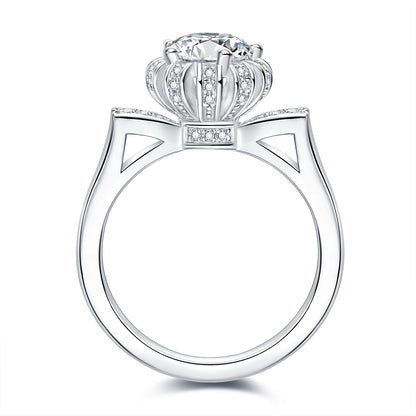 [TW] [#Link 10] 2&3 Carats Crown Shape Ring S925 Sterling Silver Moissanite Ring