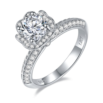 [TW] [#Link 11] 1&2&5 Carats Camelia Ring S925 Sterling Silver Moissanite Ring