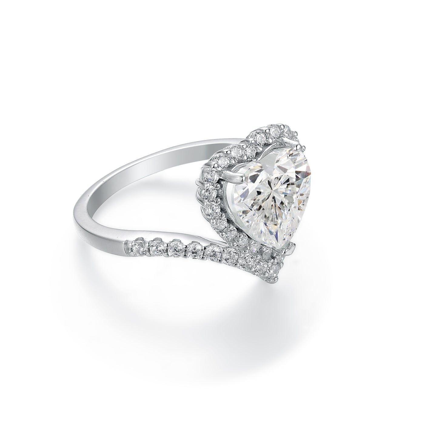 [TW] [#Link 17] 3 Carats Heart Ring S925 Sterling Silver Moissanite Ring