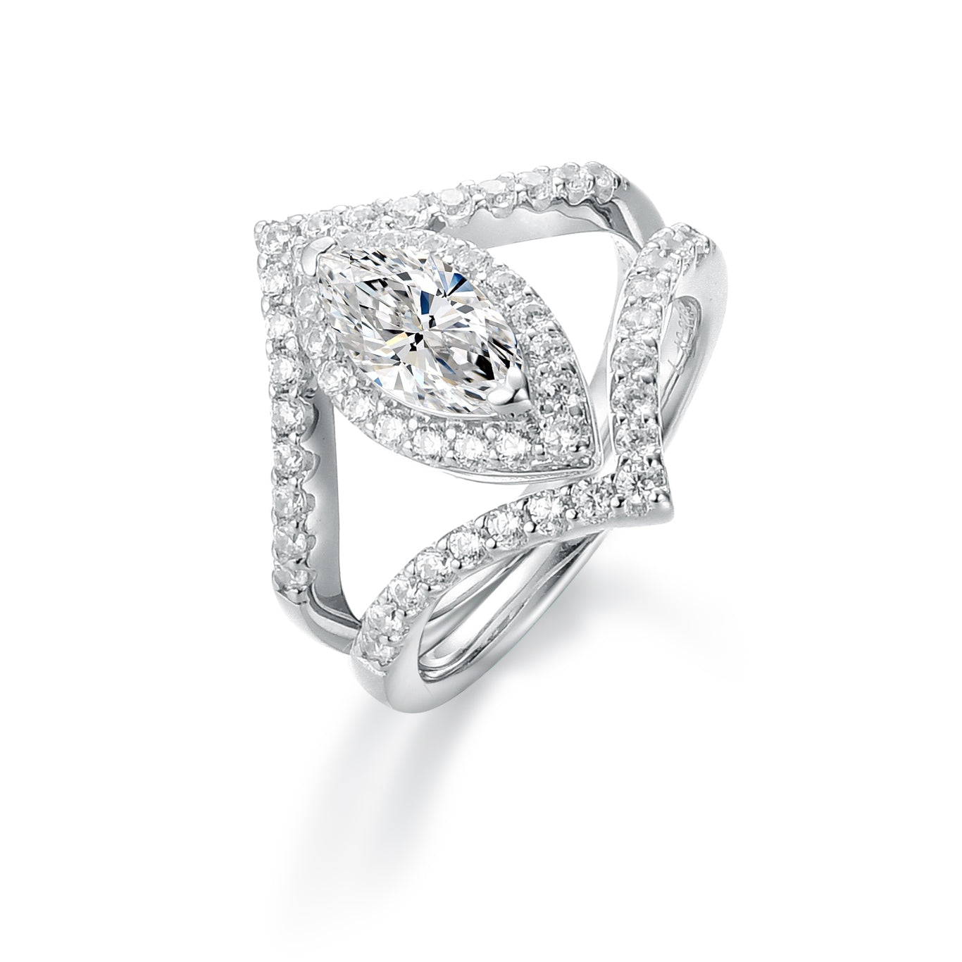 [TW] [#Link 19] 1 Carats Marquise Ring Combo S925 Sterling Silver Moissanite Ring