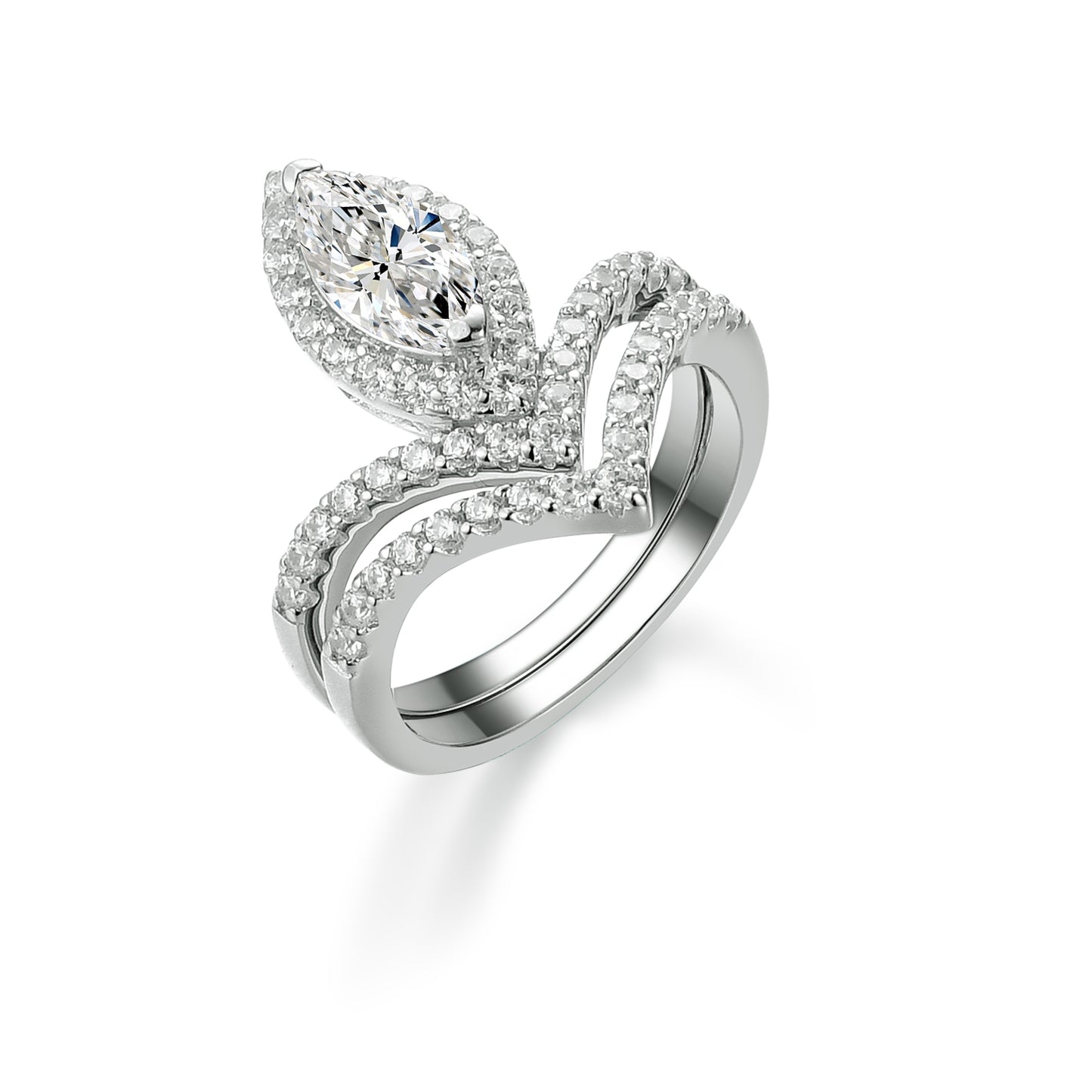 [TW] [#Link 19] 1 Carats Marquise Ring Combo S925 Sterling Silver Moissanite Ring