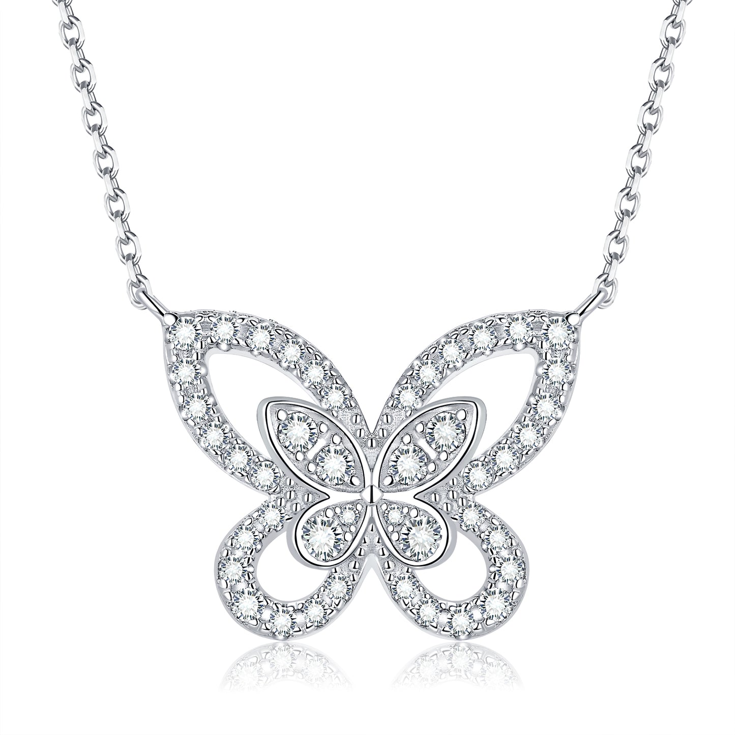 [TW] [#Link 61] Butterfly Shape S925 Sterling Silver Mossanite Necklace