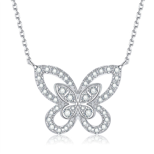 [TW] [#Link 61] Butterfly Shape S925 Sterling Silver Mossanite Necklace