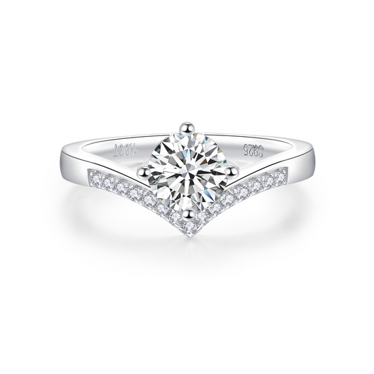 [TW] [NEW ARRIVAL][#Link 09] 2 Carat Princess Crown ring  S925 Sterling Silver Moissanite Ring